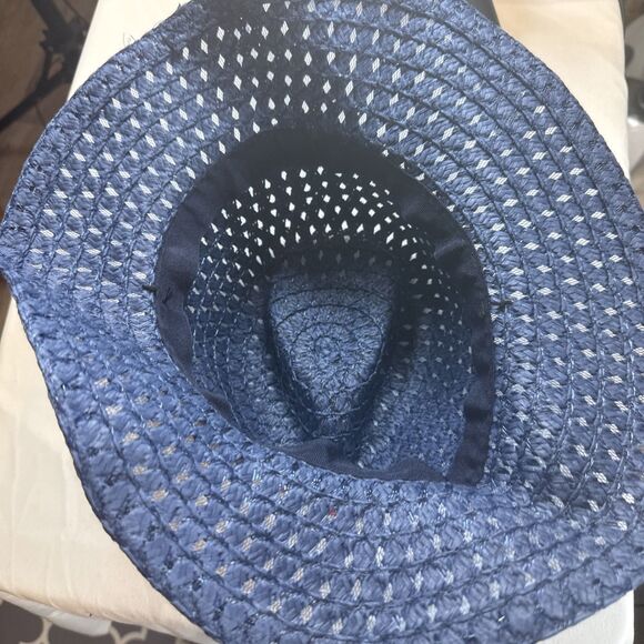 SHEIN Navy Blue Straw Hat Red White And Blue Bead Accents USA NWOT - Picture 9 of 12